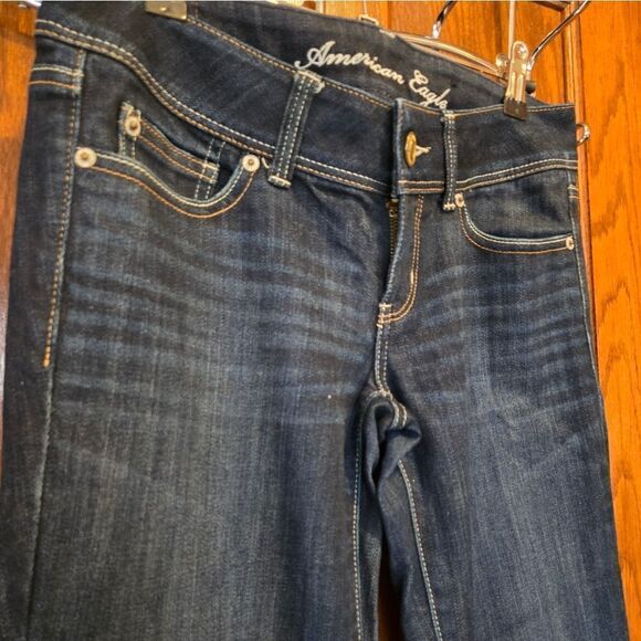 American Eagle Slim Boot Cut Metallic Pocket Stretch Jeans Sz 2 - Picture 3 of 11